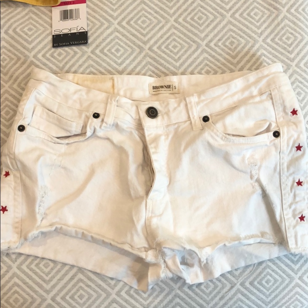 White jean shorts
